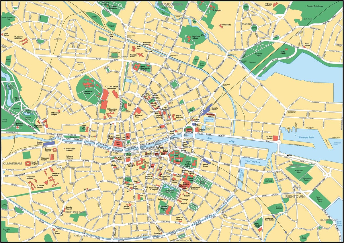 A dublín en un mapa