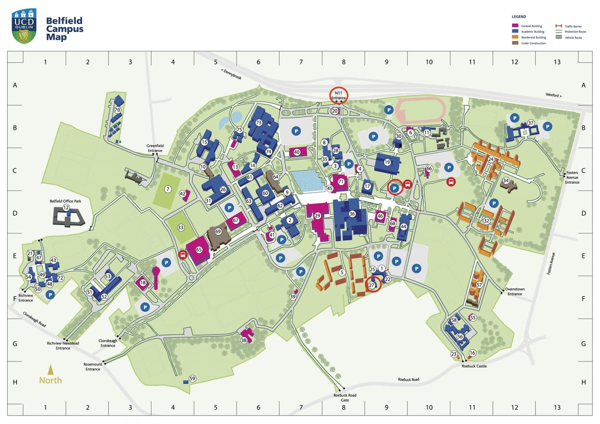 Dublín escola secundària mapa
