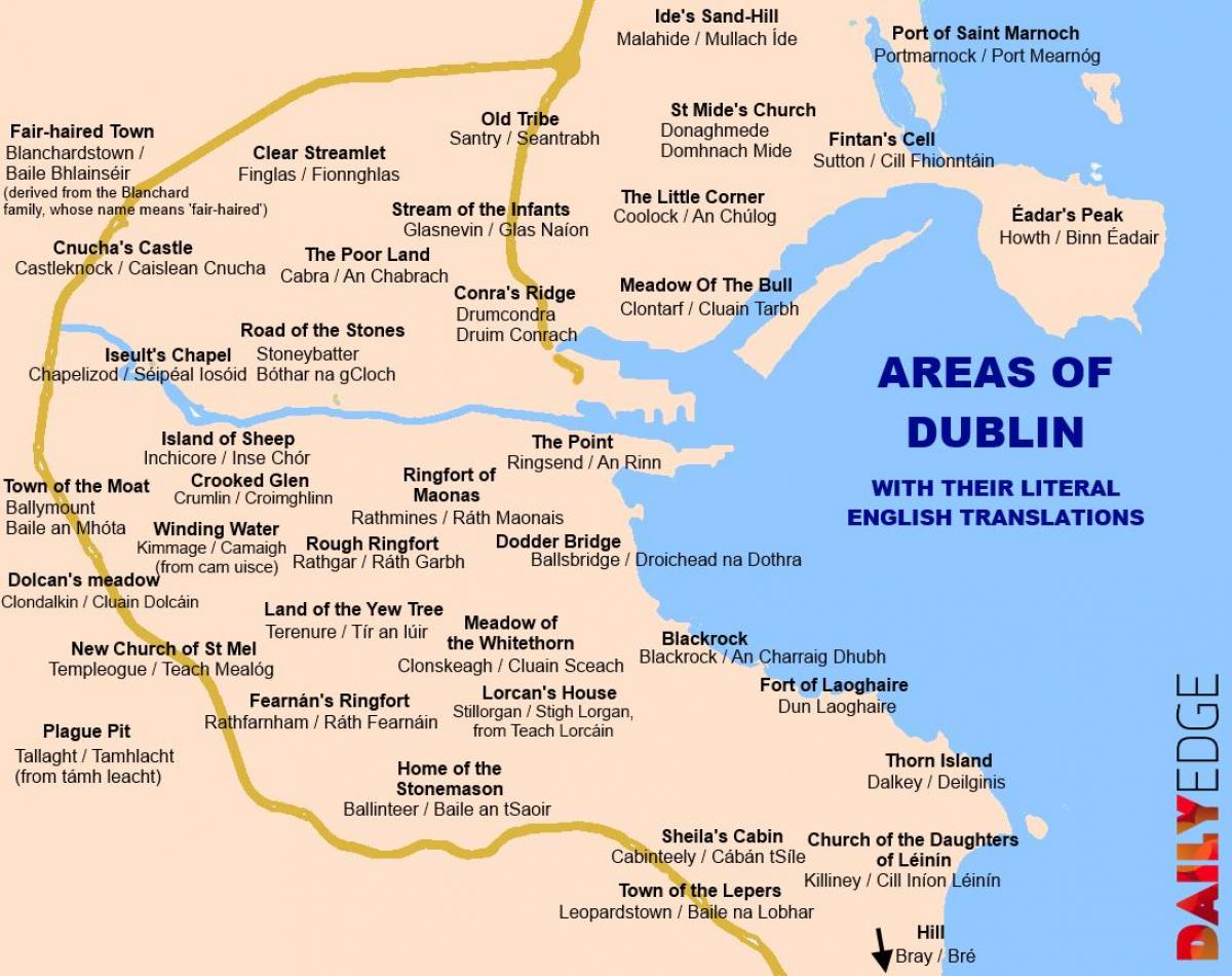 mapa de Dublín suburbis