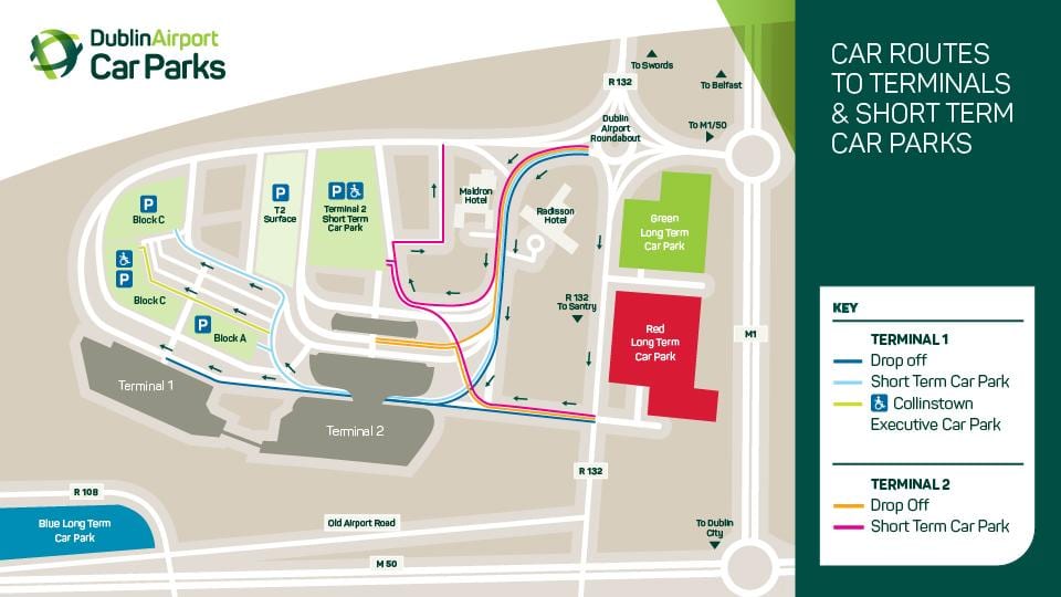 mapa de la terminal 1 de l'aeroport de Dublín