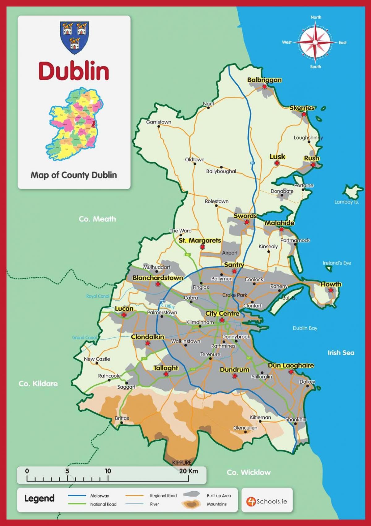 mapa del comtat de Dublín