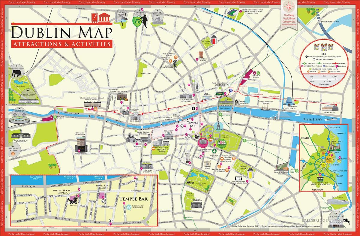 mapa de Dublín atraccions turístiques