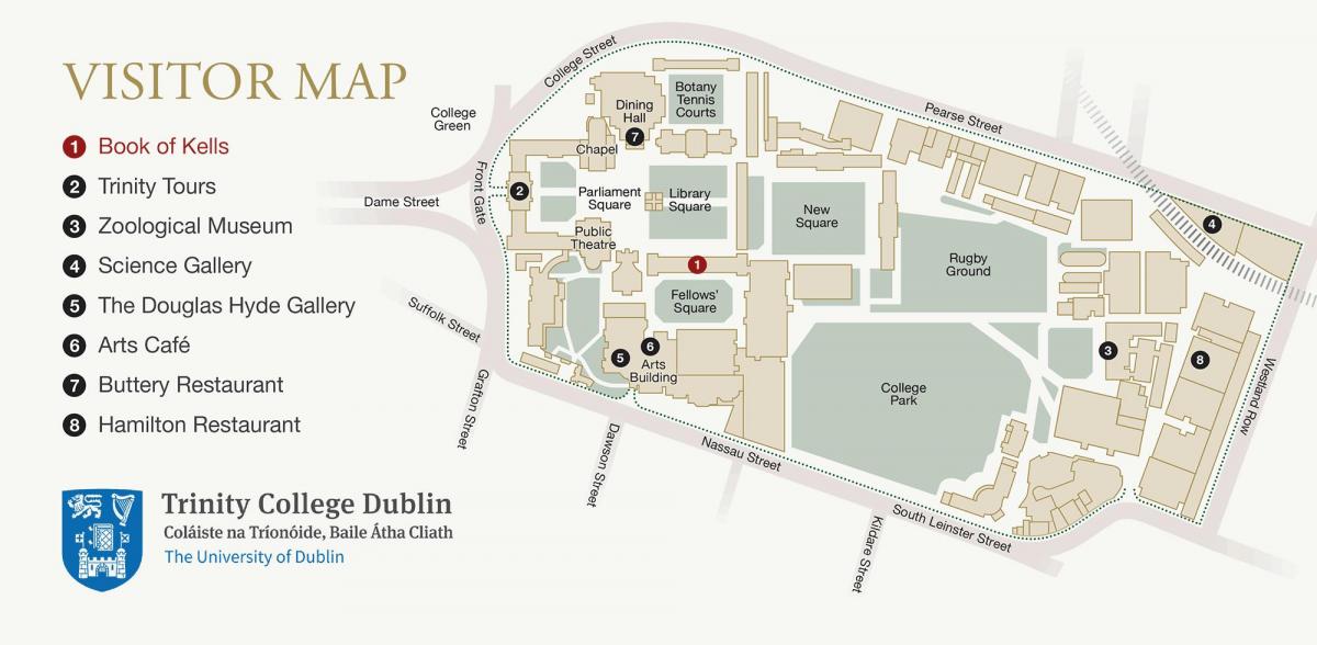 mapa del Trinity College
