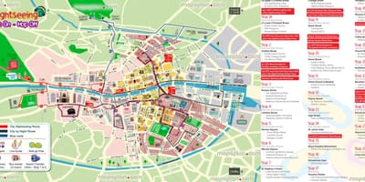 Dublín Hop on hop off autobús mapa de rutes