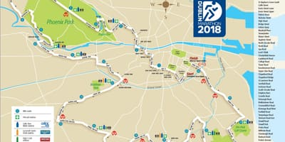 De la ciutat de dublín marató de mapa de rutes