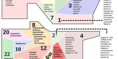Plànol de la zona de Dublín