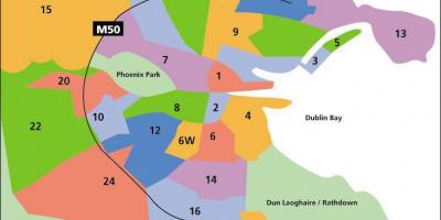 Mapa de Dublín àrees