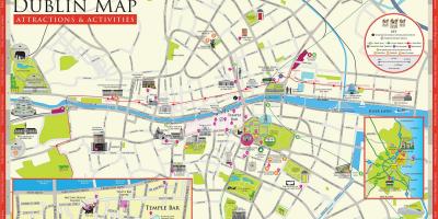 Mapa de Dublín atraccions turístiques